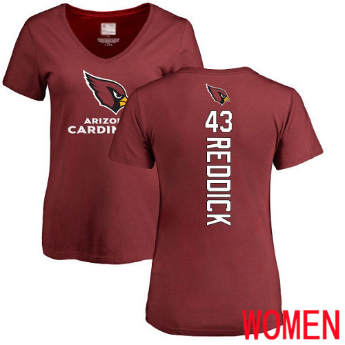 Arizona Cardinals Maroon Women Haason Reddick Backer NFL Football #43 T Shirt